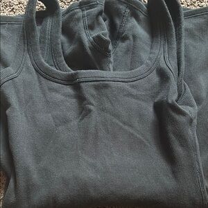 Black Ribbed Tank Top